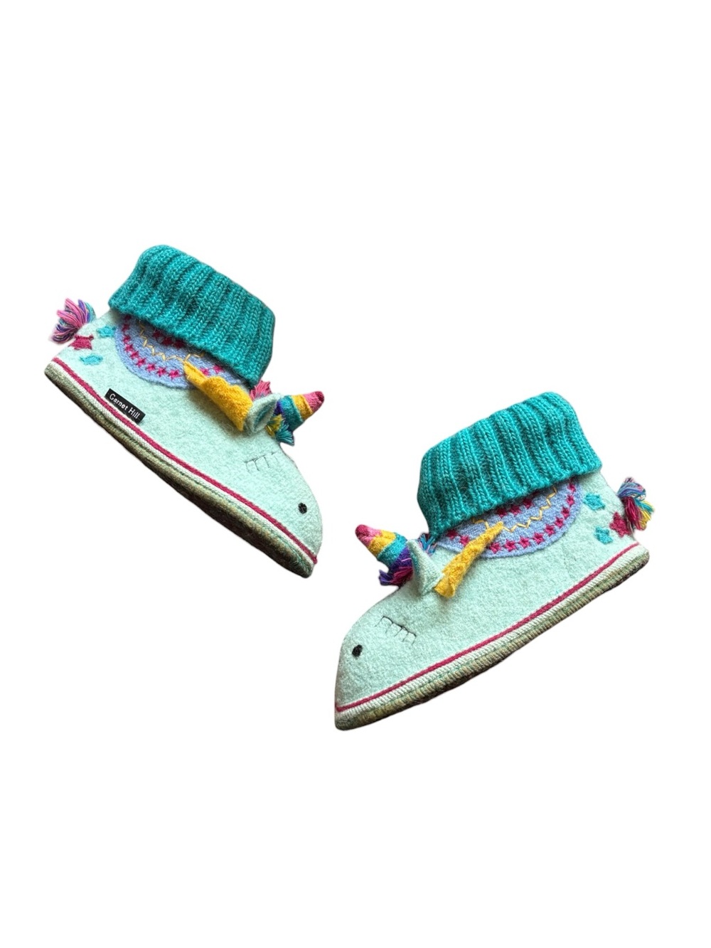 Garnet Hill Unicorn Kids' Boiled Wool Slipper Boots playful whimsical colorful 2